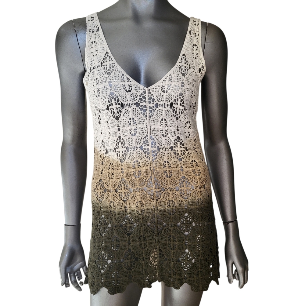 212B. NWT Janice Crocheted Ombre Sleeveless Top